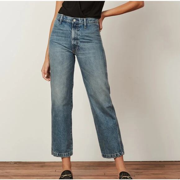 Boyish Kirby Jeans Womens Size 26 The Birds Blue Denim Mid Rise Straight Leg - Picture 1 of 12